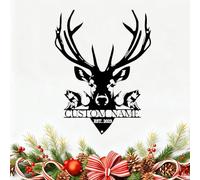 Targa in metallo personalizzata con caccia di cervi, decorazione da parete per interni ed esterni, perfetta per cacciatori e appassionati di attività all'aperto