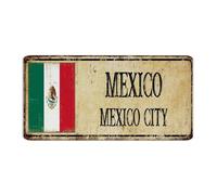 Targa in metallo personalizzata con città del Messico e del Messico, per dormitorio nazionale, souvenir stradale, decorazione per la casa, in alluminio, per soggiorno, sala da pranzo, 15,5 x 30,5 cm