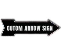 Targa in metallo personalizzata con design personalizzato per cortile, stile vintage, per decorazione da parete, cartello stradale per interni ed esterni (freccia 45,7 x 16,3 cm)