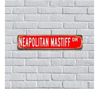 Targa in metallo personalizzata con mastino napoletano per garage, 10 x 45 cm, animale tinta unita, serie DR, divertente novità in metallo per cabina, cucina, sala da pranzo, decorazione da parete