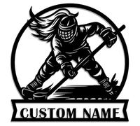Targa in metallo personalizzata con motivo hockey su ghiaccio, decorazione da parete per la stanza dei ragazzi, la grotta degli uomini, il garage o il bar sportivo (Design-4)