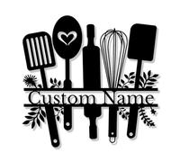 Targa in metallo personalizzata per cucina - Arte murale rustica personalizzata per sala da pranzo, fattoria