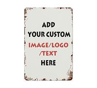 Targa in metallo personalizzata Targa segnaletica personalizzata Decorazioni per la casa - Targhe in latta personalizzate Decor con immagine Testo Logo 8"x12"