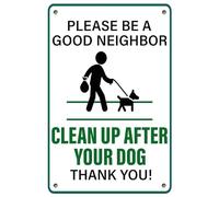 Targa In Metallo Please Be A Good Neighbor Clean Up After Your Dog Funny Yard Retro Targhe Metallo Vintage Poster Segno Lamiera Decorative Metal Signboard Per Cucina Bagno Soggiorno 20X30CM