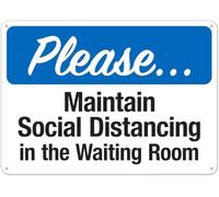 Targa In Metallo Please Maintain Social Distancing In The Waiting Room Cartello In Metallo Regalo Di Compleanno Segno Di Latta Per Club Bagno Toilette M
