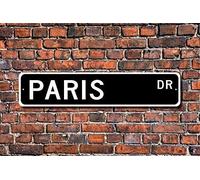 Targa in Metallo Post Parigi Regalo Parigi Visitor Souvenir Francia Capital City Paris Native Street Sign 10,2 x 40,6 cm