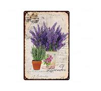 Targa in metallo - Poster retrò decorazione da parete vintage in latta con fiori di lavanda pannello da parete in metallo retrò decorazione artistica per casa, club, cabina, garage, negozio, bar