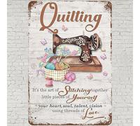 Targa In Metallo Quilting Sewing Room Its The Of Stitching Together Little Pieces Of Yourself Quadri Metallo Retrò Poster Per Cancelli Ompleanno Garage Cortile S