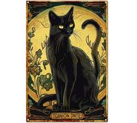 Targa In Metallo Religious Style Cat Black Metal Tin Signs Stile Divertente Arte Murale Per Toilette Decorazione Murale Man Cave S