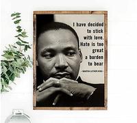 Targa in metallo retrò, 14 x 20 cm, con scritta Martin Luther King I Have Decided to Stick with Love Hate is Too Great A Burden to Bear Martin Luther King, decorazione artistica da parete