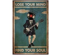 Targa in metallo retrò 20,3 x 30,5 cm, con scritta in inglese "Lose Yor Mind And Find My Soul", decorazione artistica per la casa, poster in metallo, pittura in stagno, decorazione da parete, stile
