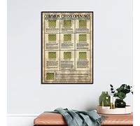 Targa in metallo retrò 30,5 x 40,6 cm con apertura degli scacchi comuni, poster della conoscenza degli scacchi Le regole degli scacchi, un comune di scacchi, poster di apertura per gli amanti degli