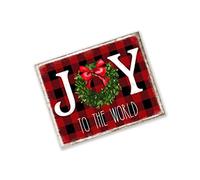Targa in metallo retrò 30,5 x 40,6 cm, con scritta "Joy to the World" (lingua italiana non garantita), cartello natalizio per ghirlande, decorazione per la casa, cancello, giardino, bar, caffetteria