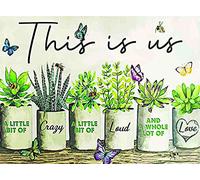 Targa in metallo retrò con farfalla in metallo, 30,5 x 40,6 cm, con scritta "This is us a Little bit of Crazy a Little bit of Loud and a Whole Lotta Love", cartello in alluminio per la decorazione