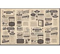 Targa in metallo retrò con menu ristorante - caffetteria e lista dei vini - Targa in ferro vintage per pasticceria bar, fast food, ristorante, casa, bar, decorazione artistica divertente da parete