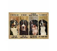 Targa in metallo retrò con scritta "Bernese Mountain Dog If You Feel Sad" (lingua italiana non garantita)