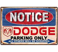 Targa in metallo retrò con scritta "Dodge Ram Pick Up Truck Auto Parking Only", aspetto retrò, decorazione artistica da parete per casa, club, bar, 30,5 x 20,3 cm
