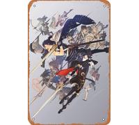 Targa in metallo retrò con scritta "Fire Emblem Awakening Videogiochi", decorazione da parete, 30,5 x 20,3 cm