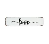 Targa in metallo retrò con scritta in corsivo, lettere nere e scritte in corsivo, decorazione per la casa, bar, recinzione, 10 x 45 cm