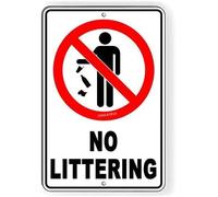 Targa in metallo retrò con scritta in lingua inglese "No Litter", "Please Do Not Litter", cartello di avvertimento per casa, grotta, garage, bar, decorazione da parete, stile vintage, 20,3 x 30,5 cm