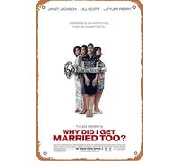 Targa in metallo retrò con scritta in lingua inglese "Why Did I Get Married Too", 20,3 x 30,5 cm