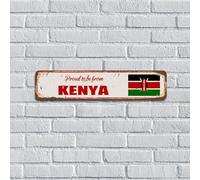 Targa in metallo retrò con scritta "Proud to be from Kenya", poster da parete con bandiera dello stato, mappa della vela, cartello personalizzato regalo per soggiorno, pub, club, decorazione per