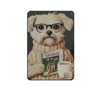 Targa in metallo retrò con stampa di cani stravaganti che leggono il golf, arte chic, retrò, pittura in ferro, per bar, grotte, bar, famiglie, garage, decorazione da parete, 20 x 30 cm