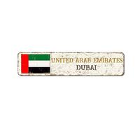 Targa in metallo retrò degli Emirati Arabi Uniti Targa in metallo per città di Dubai Segni in metallo da appendere segni novità decorazioni per la fattoria Paese Souvenir Bandiera nazionale Targa in