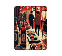 Targa in metallo retrò giapponese con cibo di strada giapponese, arte chic, retrò, pittura in ferro, decorazione da parete, per bar, grotte, bar, famiglie, garage, 30 x 40 cm