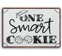 Targa In Metallo Retro Graduation Decorations 2024 One Smart Cookie Cartelli In Metallo Impermeabili Decorazione Da Parete Piastra Metallica, Per Caffè Bar, Bagno, Sala Da Pranzo, 20x30cm