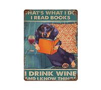 Targa in metallo retrò in latta, poster con scritta in lingua inglese "That's What I Do I Read Books I Drink Wine and I Know Things Home Living Decor, Targhe decorative da parete, dimensioni 20,3 x