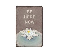 Targa in metallo retrò vintage Be Here Now Yoga poster stampa artistica da parete decorazione per la casa musica bar club uomo grotta arte murale poster regalo - 30,5 x 40,6 cm