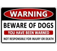 Targa in metallo riflettente con scritta "Beware of Dog", 20,3 x 30,5 cm, stampa professionale, fori preforati per un facile montaggio, uso interno o esterno, per recinzione, porta o cancello