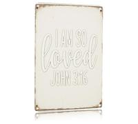 Targa In Metallo Rustic With Verse I Am So Loved John 3 16 Farmhouse Targhe Metallo Nostalgica Tin Sign Vintage Poster Segno Lamiera Per Ristorante Cucina Cafe S