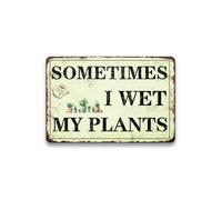 Targa In Metallo Sometimes I Wet My Plants Metal Tin Signs Aziendale Cartello In Metallo Per Bagno Toilette Club M