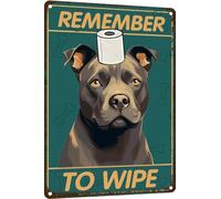 Targa In Metallo Staffordshire Terrier Dog Remember To Wipe Dog Funny Tin Sign Decorative Metal Signboard Retrò Poster Segno Lamiera Per Garage Cafe Cucina S