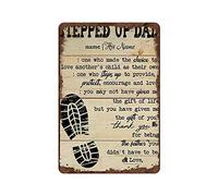 Targa In Metallo Stepped Up Dad Happy Father'S Day Vintage Tin Sign Nostalgica Targhe Metallo Retrò Metal Signboard Per Cucina Ristorante Camera Da Letto S