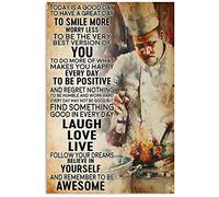 Targa in metallo stile retrò Chef Art Today Id A Good Day To Have A Great Day To Smile More Worry Less Metal Funny Retro Murale Vintage Metal Sign Poster 20,3 x 30,5 cm