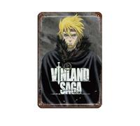 Targa in metallo stile retrò, motivo anime giapponesi Vinland Saga Canute The Great 1, decorazione da parete, stile chic, retrò, decorazione da parete, per bar, grotte, bar, famiglie, garage, 20 x 30
