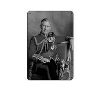 Targa in metallo stile retrò, stile chic, arte retrò, pittura in ferro con immagine di Carlo III, decorazione da parete, per bar, grotte, bar, famiglie, garage, 20 x 30 cm