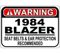Targa in metallo stile vintage, replica del 1984 84, con scritta in lingua inglese "Blazer Safety Belt Warning Street Sign Retro Metal Tin Poster adatto Vintage Metal Sign 20,3 x 30,5 cm