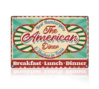 Targa In Metallo The American Diner 50'S, 60'S Dinner Arte Murale Personalizzato Cartelli In Latta Stile Divertente Metal Tin Signs Per Man Cave Bagno Decorazione Murale S