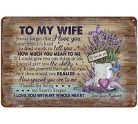 Targa In Metallo To My Wife Lavender Valentine‘S Day For Couple Spouse Lover I Love You Cartelli In Metallo Decorazione Per La Casa Piastra Metallica, Per Cucina, Cortile, 30x40cm