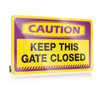 Targa in metallo Today I Will Decor Retro & Feminist Hanging Fold Edge: Caution Keep This Gate Closed Feminist Wall Decor | Divertente cartello in alluminio da parete decorazione da parete