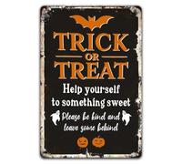 Targa In Metallo Trick Or Treat Halloween Help Yourself To Something Sweet Nostalgic Antique Halloween Metal Signboard Divertente Poster Segno Lamiera Nostalgica Targhe Metallo Per 20X30CM