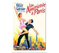 Targa In Metallo Un Americano A Parigi Con Gene French Film Non È Facile Arrugginire Quadri Metallo Resistente All'Usura E Durevole Pittura In Ferro Per Pub Esterno Bar 20X30Cm