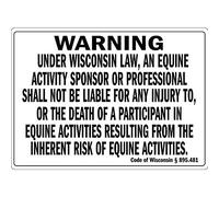 Targa In Metallo Under Wiscons Law An Equine Activity Business Resistente All'Usura E Durevole Quadri Metallo Decorazione Cartello In Alluminio Per Pub Cortil Esterno 20X30Cm