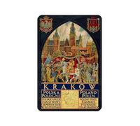 Targa in metallo vintage a tema Cracovia, decorazione artistica da parete per casa, pub, club, caffetteria, bar, decorazione artistica da parete retrò, 20 x 30 cm