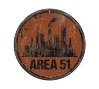 Targa in metallo vintage Alien Area 51 Alien Refinery 1