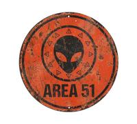 Targa in metallo vintage Alien Area 51 Alien Warning 1